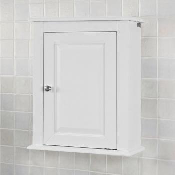 Armoire de salle de bain avec porte en bois, FRG203-W Blanc