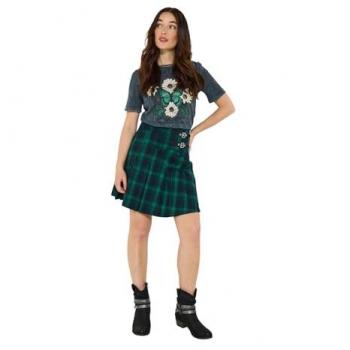 Jupe Plissée Tartan Vert Joe Browns