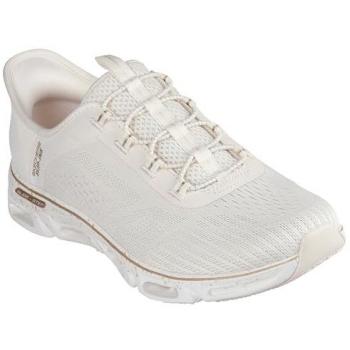 Skechers Damen Slipper Glide-Step Gratify-Pace 104610 NTGD, Beige Natur/Gold