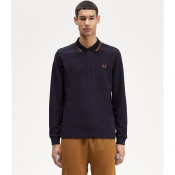 Polo Long Manche Fred Perry R63 Dark Caramel – Hommes