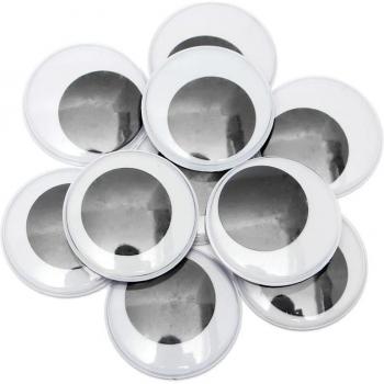 Ojos saltones de peluche, 10 Uds./5 pares, 50mm, grandes y negros
