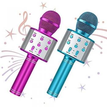 Wowstar Wireless Microphone, Karaoke Bluetooth Microphone for Kids Adults, Portable Toy Karaoke Mic Speaker Machine, Home KTV Player Support Android & iOS Devices for Party Singing