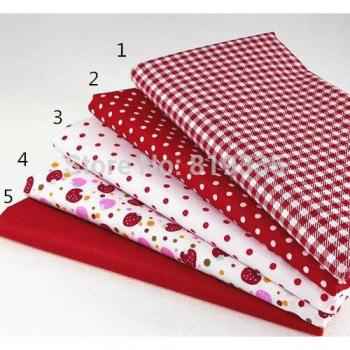 Tissu matelassage coton sergé rouge 160x50cm