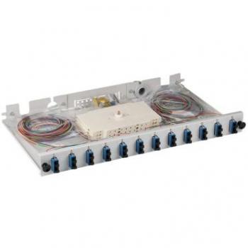 Cassetto Ottico 19'' Estendibile con 12 Bussole e 24 Pigtails SC Duplex Monomodale OS2