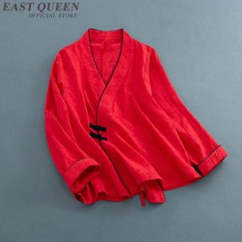 Elegante Frauenschnitt‑Bluse – Spitzenakzente, orientalisches Leinendesign