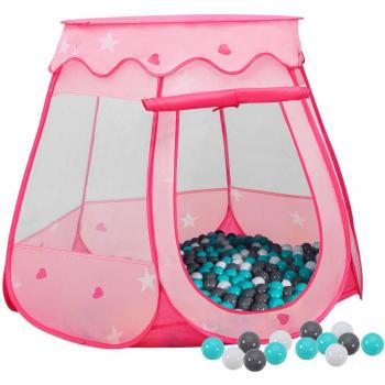 Tenda per Bambini Rosa con 250 Palline 102x102x82 cm