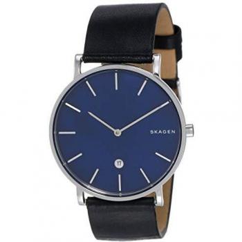 Skagen Men's Hagen Blue Leather Strap Watch