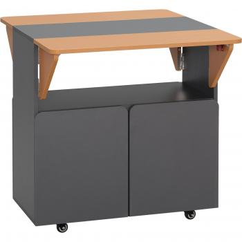 HOMCOM Table rabattable 70x83x75 cm – rangement intégré