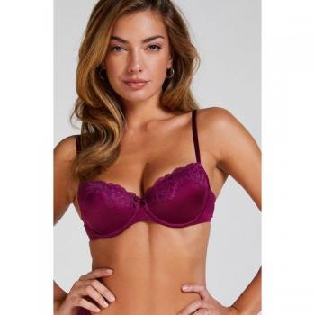 Purple Lace & Shine Padded Bra