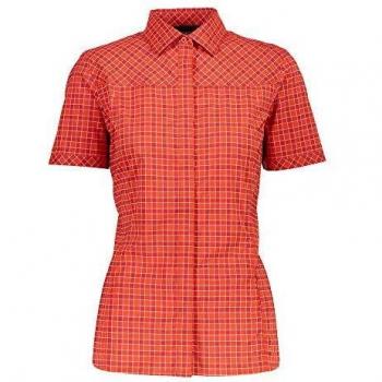 Top femenino con corte de camisa cherry scarlet