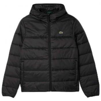Giacca Impermeabile Lacoste Con Cappuccio Nero