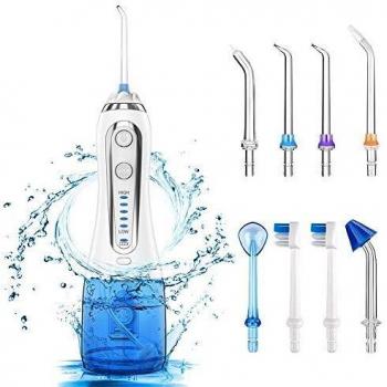 Irrigatore Orale Portatile: 300 ml, 5 Modi, 8 Ugelli – IPX7, USB Ricaricabile