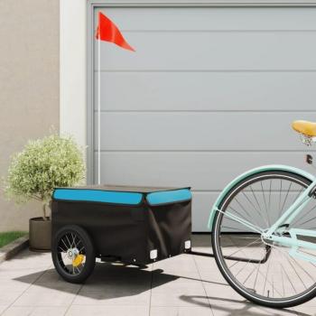 Remorque vélo 30 kg, design noir-bleu, matériau fer