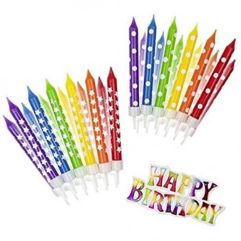 Sternenklare Kerzen „Rainbow“ – Geburtstags-Set (13)