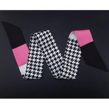 Bufanda estrecha de Pata de Gallo, 120 cm largo, Mujeres, Estilo Europeo-Americano, con Cinta Atada y Varias Opciones de Color