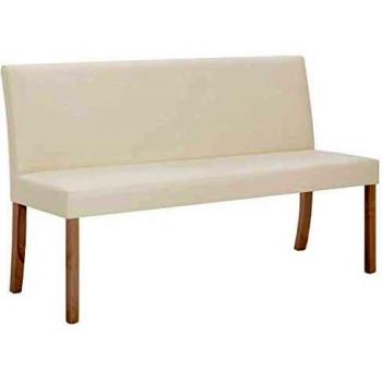 Faux Leather Bench 139.5 cm Cream