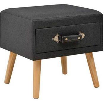VidaXL Fabric Nightstand Dark Grey 40x35x40 cm