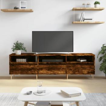 Meuble TV Chêne Fumé 150x30x44,5 cm