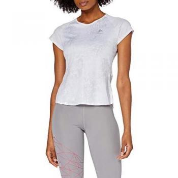 T-shirt Odlo Femme Crew Neck Ceramicool Blackcomb Blanc-AOP SS19 M