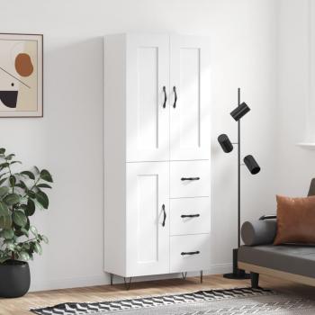 White Highboard 69.5x34x180 cm Engineered Wood vidaXL
