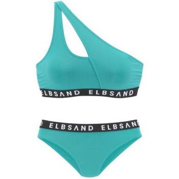 Elbsand Mint‑Bustier‑Bikini mit Markenlogos