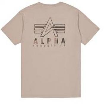 Alpha Industries Rundhalsshirt „Camo Logo Puff Print BP T“ – 100 % Baumwolle, Regular Fit, XXL, Herren