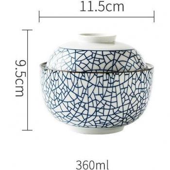 Heat-Resistant Japanese Ceramic Soup Bowl with Lid, 6.5 inch, ZM801