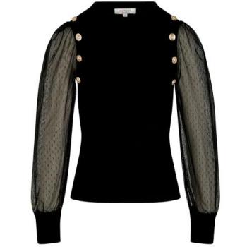 Pull femme Morgan noir col montant