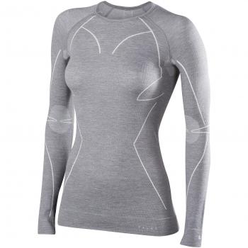 FALKE Women’s Long‑Sleeve Wool‑Tech – Grey S