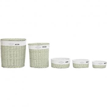Kit Cestas Poliéster Verde DKD – 51x37x56 cm