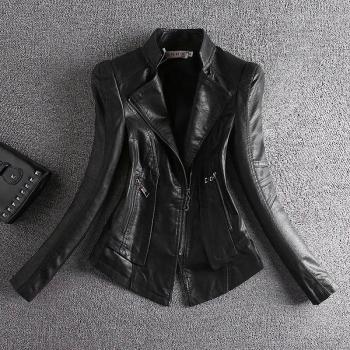 2022 Spring Autumn Women's All-Match PU Leather Coat