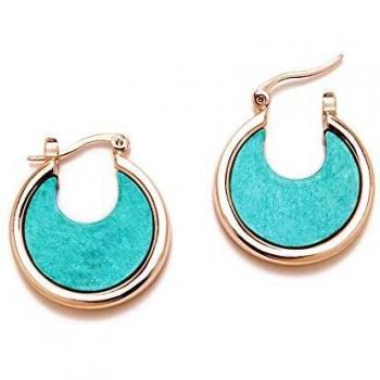 Pendientes de metal bañado rosado Pertegaz PER2713 con piedra redonda