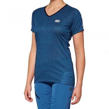 100% Airmatic Slate Blue Damen Fahrrad Jersey Kurzarm Blau XL