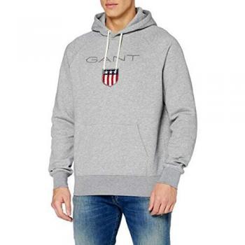 GANT Sweat-Shirt à Capuche Shield, Gris, X-Large Homme