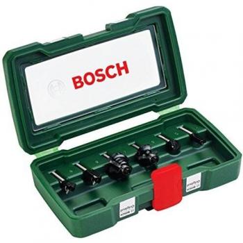 Bosch Set di Punte Fresa TCT 6×Ø 6 mm – Compatibile con Fresatriche Verticali