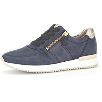 GABOR Damen Low-Top Sneaker Blau mit Wechselfußbett und Best Fitting, Größe 37.5 EU