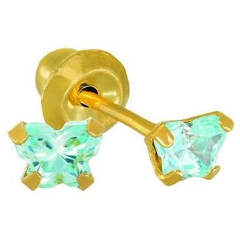 Joya Invernés 896‑3: Mariposa de Aguamarina en Oro 24 K