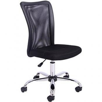 Office Essentials Swivel Mesh Chair, No Arms, Black