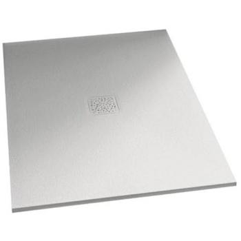 Kinemoon Recepción de Agua 100x90, Ducha Extra-Plana con Rejilla Blanca