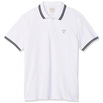 Polo Guess Blanc à Logo Brodé