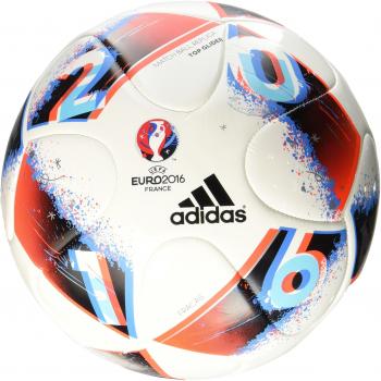 Adidas Euro16 Top Glider Fußball Weiß/Leuchtblau/Sonnengelb/Silber Metallic – Größe 5