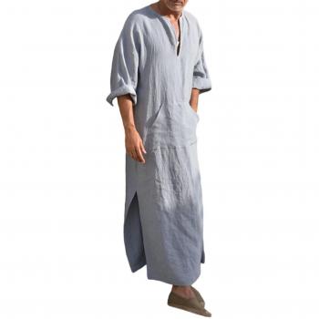 Robe Arabe Traditionnelle Gris Clair