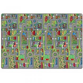 Primaflor-Ideen in Textil Kinderteppich STREETS, rechteckig, Höhe: 5 mm, Straßen-Spiel-Teppich, Straßenbreite ca. 9 cm, Kinderzimmer