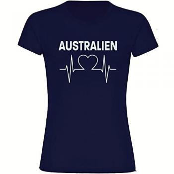 Multifanshop® T-Shirt Damen Australien Herzschlag