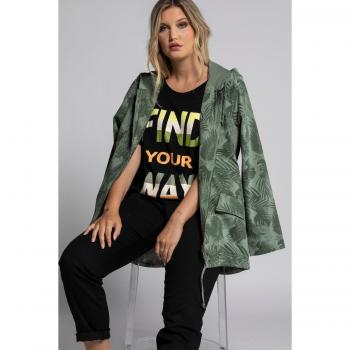 Parka grigio con cappuccio e cerniera, donna, taglia 64/66, Ulla Popken