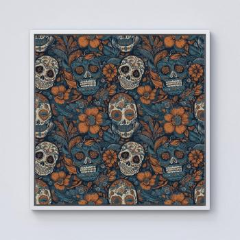 30 x 30 Dia De Los Muertos Skull Pattern Canvas