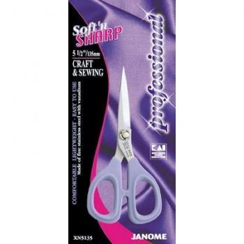 Janome 5.5‑inch Soft‑N‑Sharp Professional Sewing Scissors – White Finish