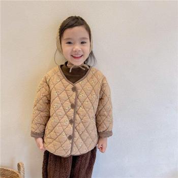 Ropa de Invierno Coreana: Chaqueta Floral Acolchada