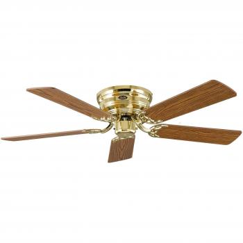 CasaFan Classic Flat III Rotating Fan with Brass Accents and 132 cm Blades