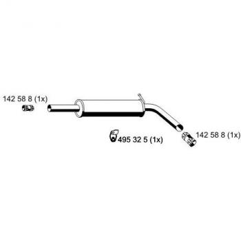 Middle Silencer 880 mm Original Ernst